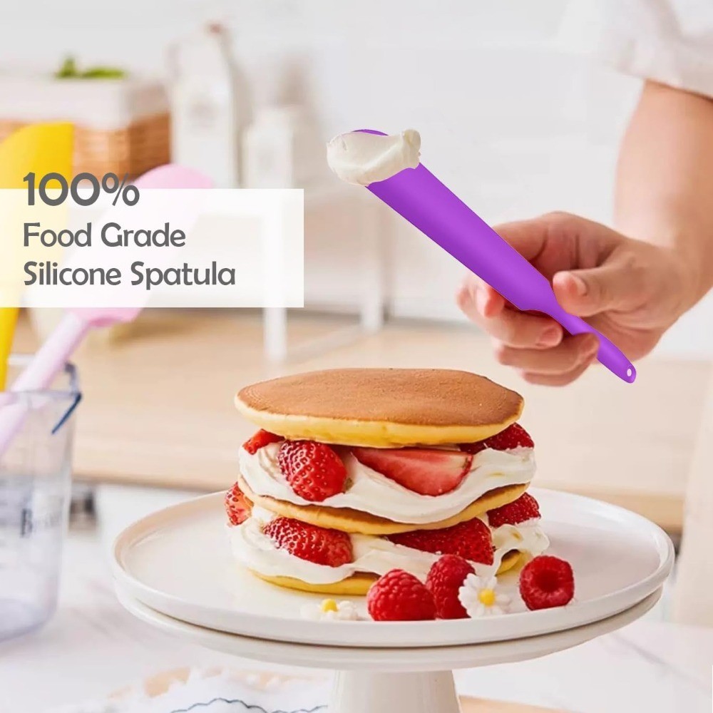 Silicone Jar Spatula Set 3Pcs Heat Resistant Kitchen Scraper for Baking Mixing