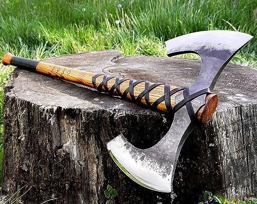 Double Head Berserker Axe Two Hand Axe Broad Axe Double Edged Battle Axe