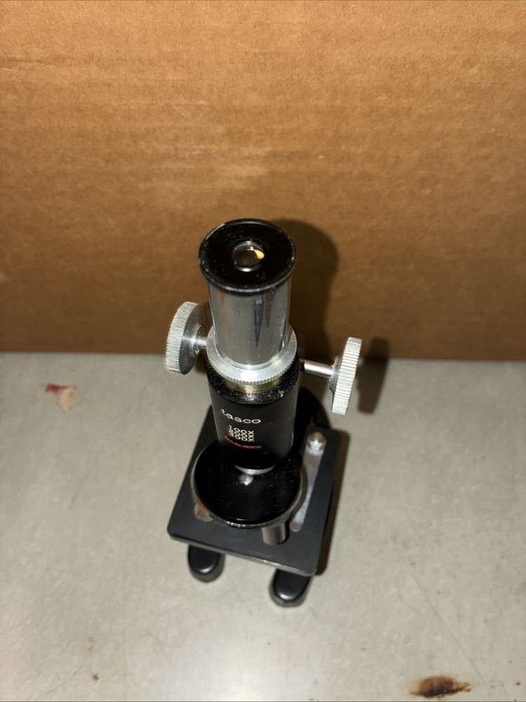 Vintage Tasco Deluxe Microscope With Wooden Case. Bt33