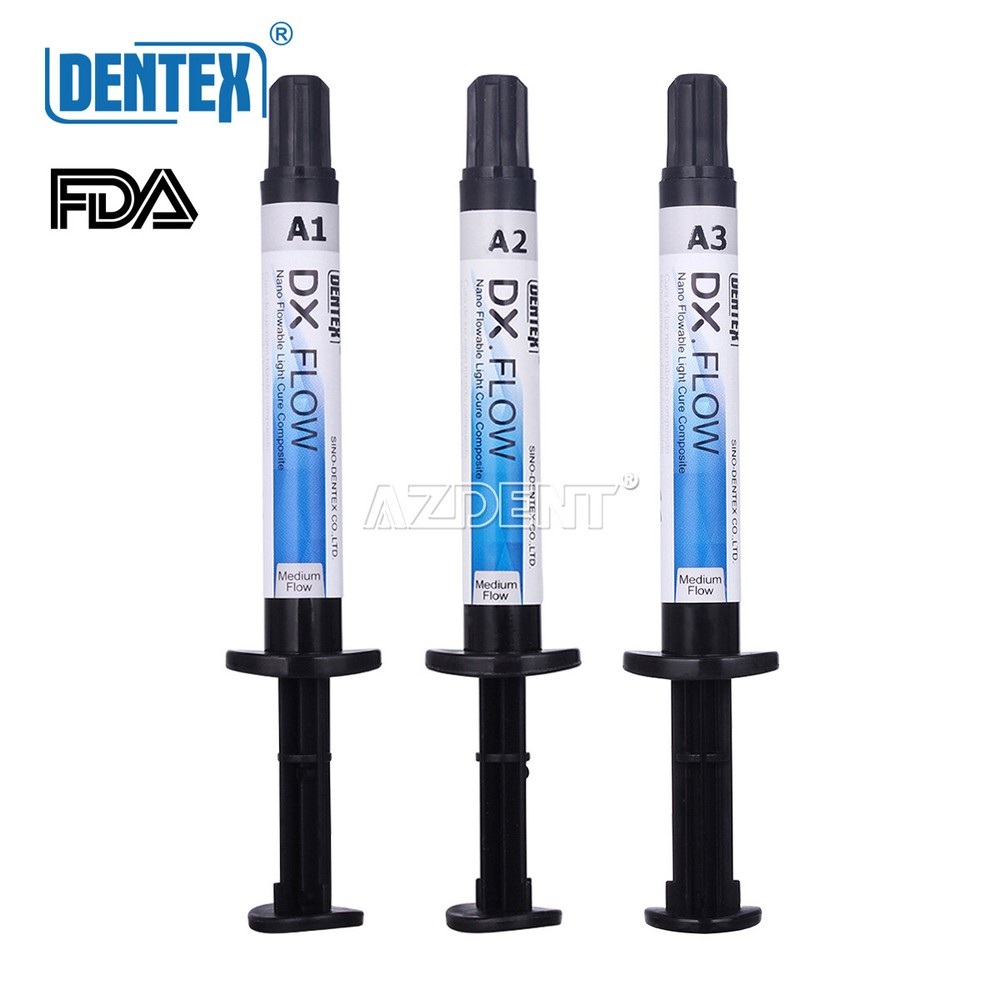 Dentex Dental Flowable Light Cure Composite Resin Low Flow/Medium Flow A1 A2 A3
