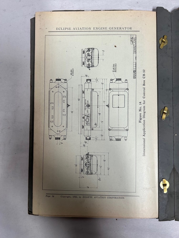 Vtg Eclipse Aviation No 1A Plane Engine Generator Instruction Book Manual (A8)