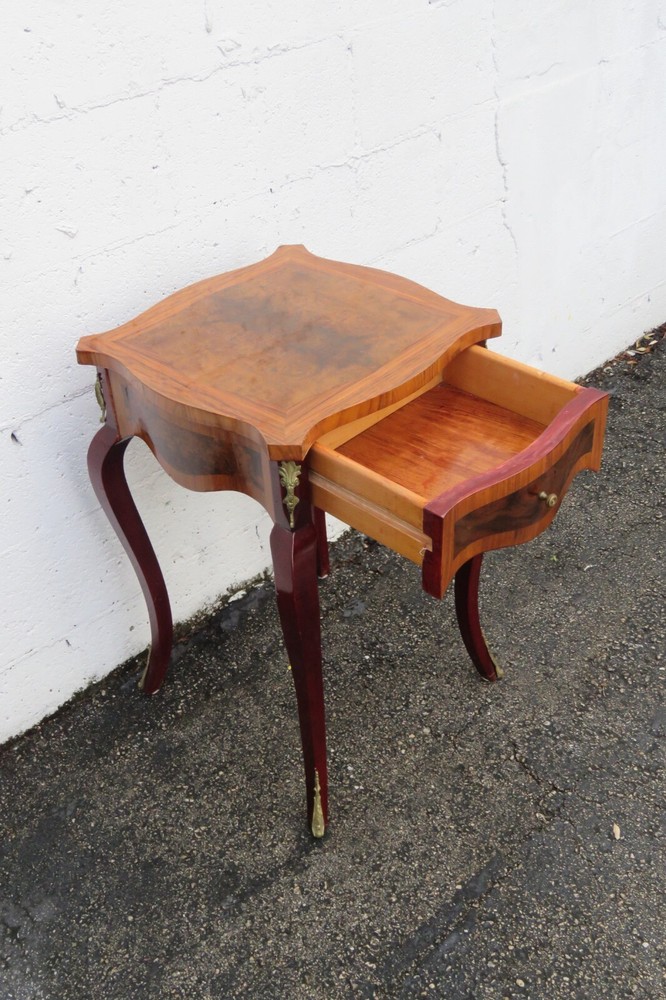 French Inlay Tall Nightstand Side End Bedside Table 5709
