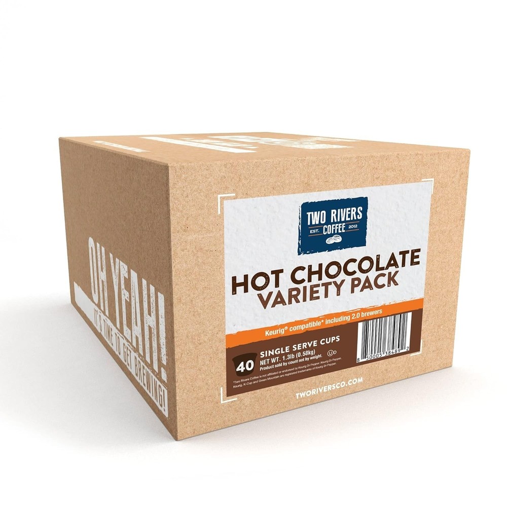 Assorted Hot Chocolate Pods Sampler Pack, 2.0 Keurig, 40 Ct