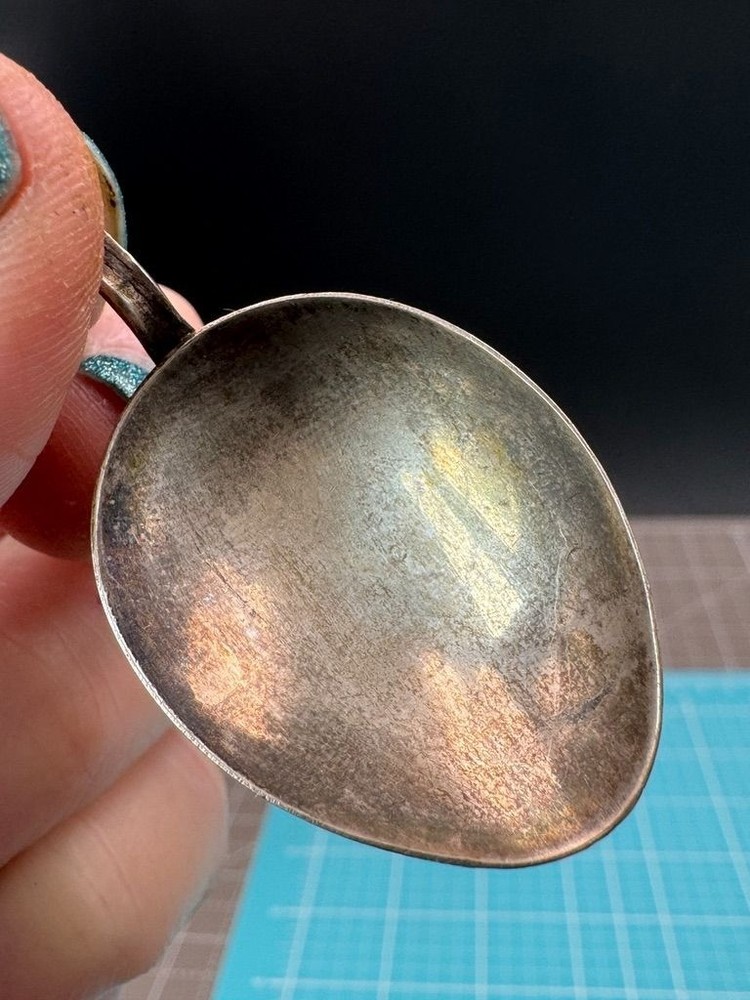 Antique 800 Silver Peruvian Twisted Handle Spoon 5"