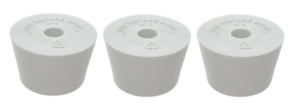 Home Brew Ohio #8 Drilled Rubber Stopper Set of 3