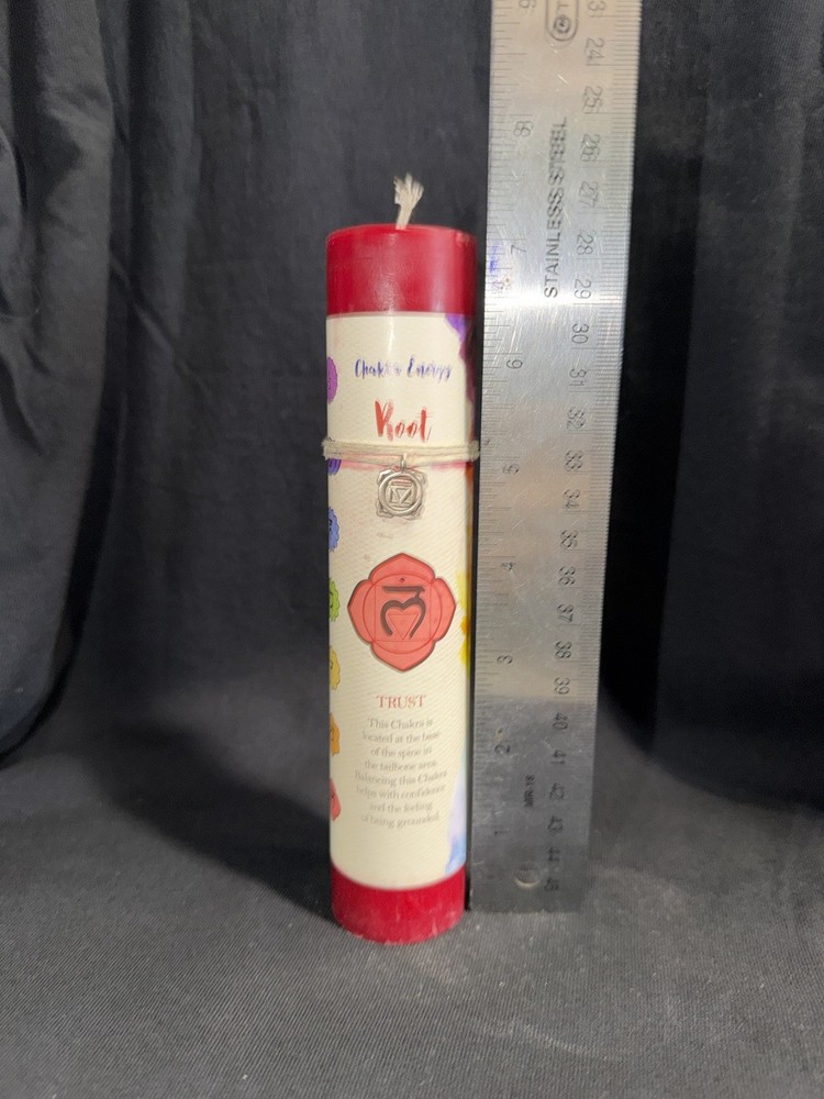 Root Chakra Pillar Candle with Pendant