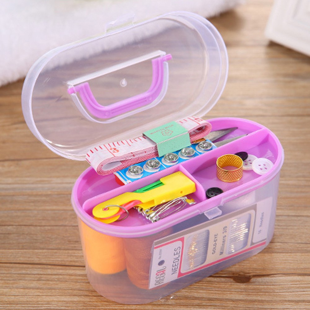 Portable Container Craft Storage Organizer Sewing Thread Box Supply Kit