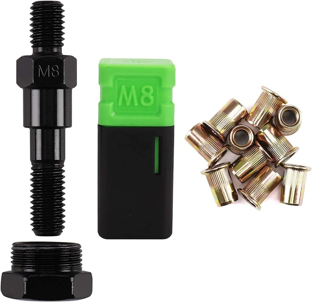 M8 Mandrel and 10 Rivet Nuts - Precision Tool Set for Easy Replacement