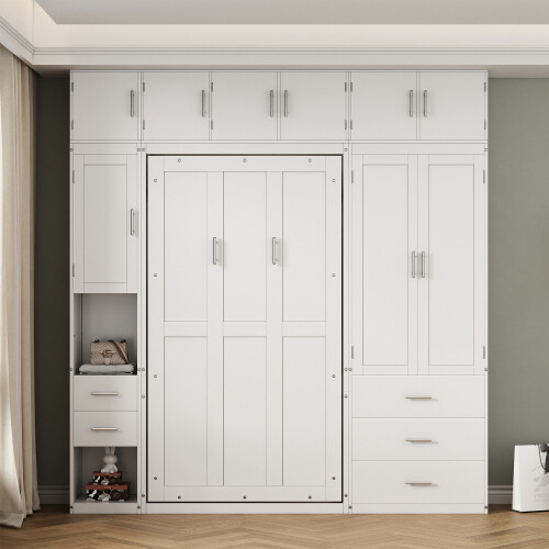 Multi-Functional Murphy Wall Bed with Lockers Wardrobe Video Storage Cabinet Bed