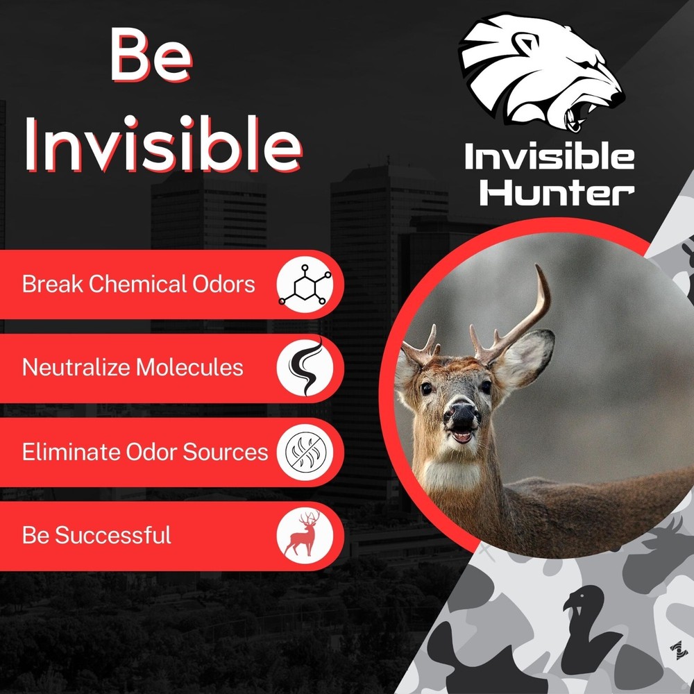 Invisible Hunter Scent Elimination Spray/Refill Bundle; Triple Action Control