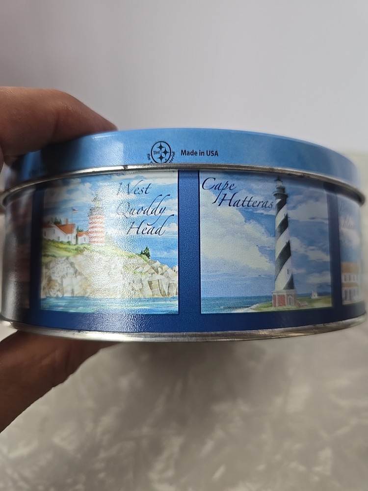 7" Lighthouse Cookie Tin.