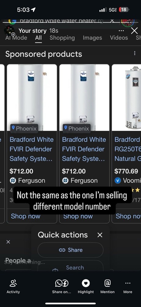 New 50 Gallon Bradford White Water Heater Gas Rg359T6N-394