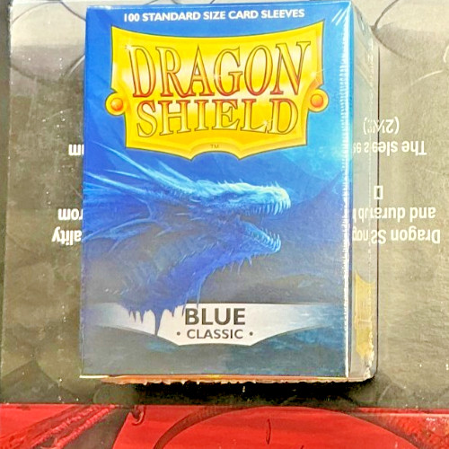 DRAGON SHIELD BLUE CLASSIC 100 STANDARD SIZE CARD SLEEVES COUNT BOX