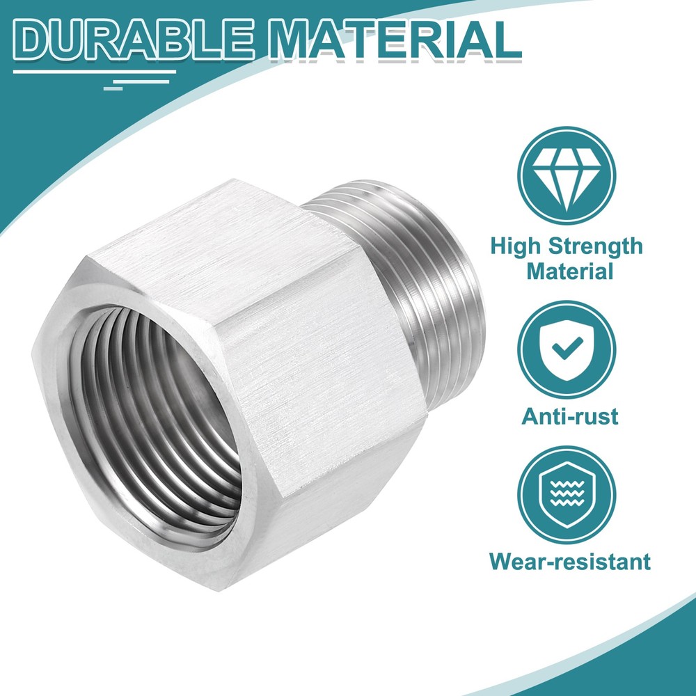 Pipe Fitting Reducing Adapter M25 x 3/4" NPT Reducer Connector Silver