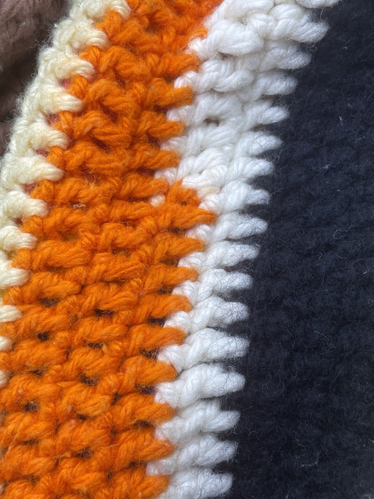 Handmade Pentagon Crocheted Afghan Or Throw In Chevron Pattern