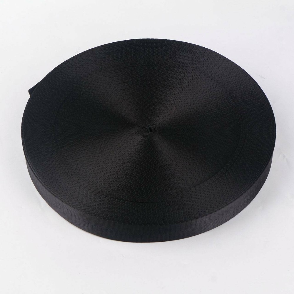 Black Wide Nylon Heavy Webbing Strap Thick Knapsack Belt  10m
