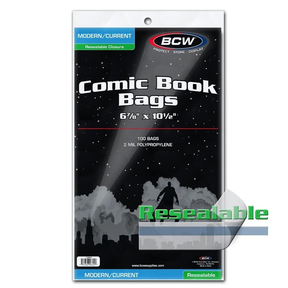 200 - BCW Current Modern Resealable 2-Mil Polypropylene Comic Book Bags!