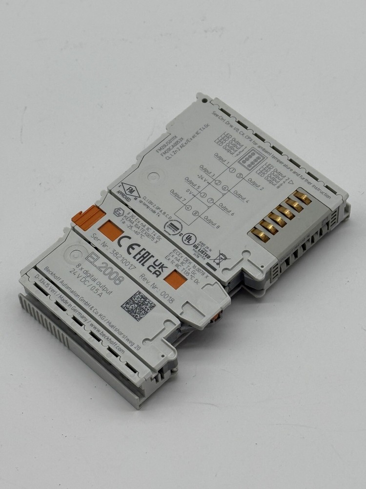 Beckhoff EL2008 EtherCAT Terminal, 8 Channel Digital Output