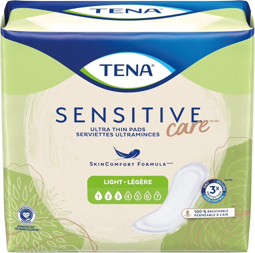 Sensitive Ultra-Thin Light Female Disposable Bladder Control Pads, 24 Count