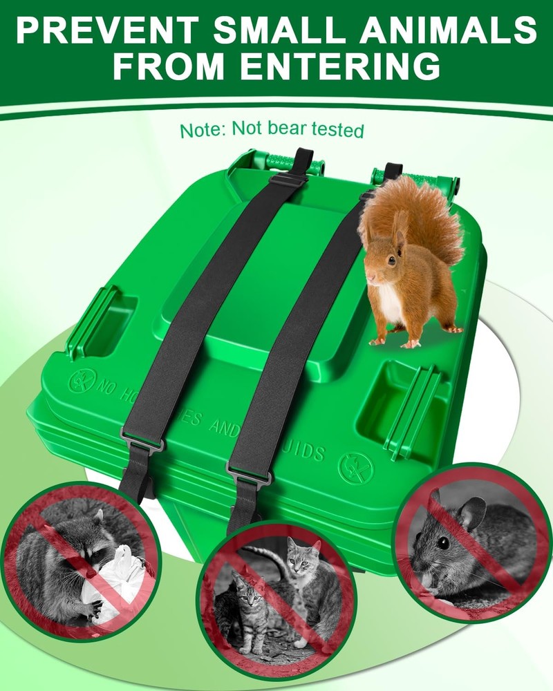 Adjustable Double Claw Trash Can Lock Strap Garbage Can Lid Locks Organization