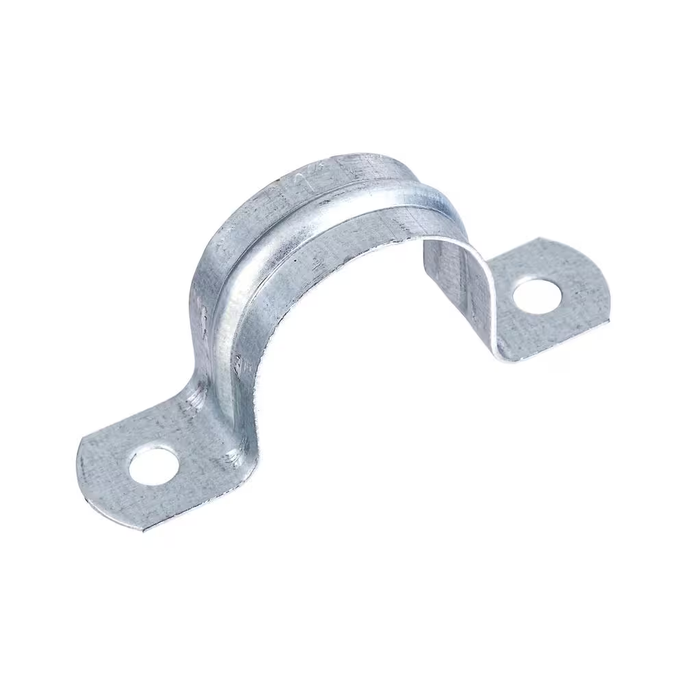 2 In. Galvanized 2-Hole Pipe Hanger Strap