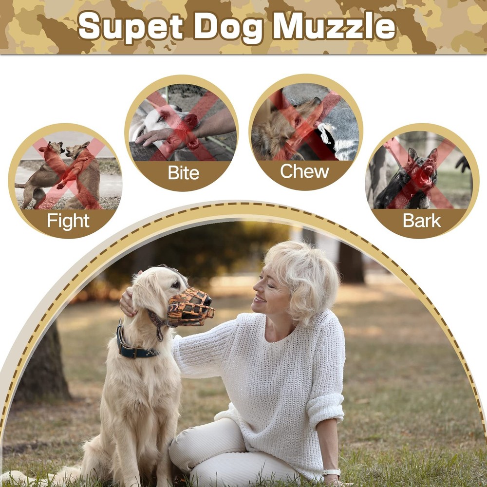 Basket Dog Muzzle for Prevent Biting – Breathable & Adjustable Muzzles for La...