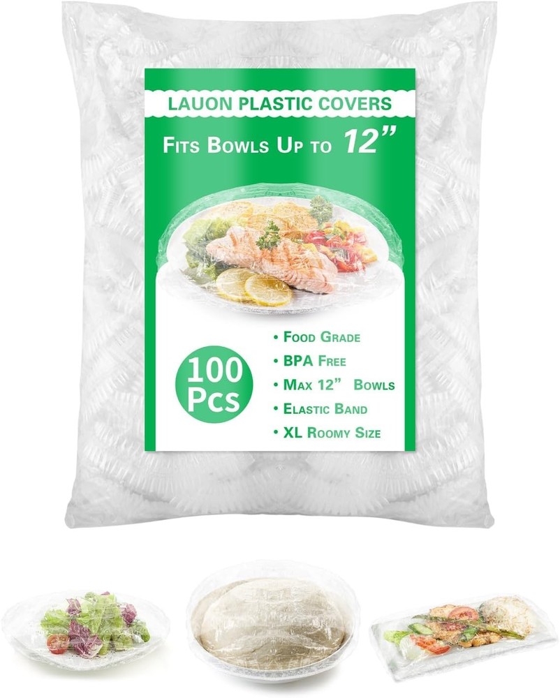 Plastic Bowl Covers for Sourdough Bread Proofing Large Disposable Elastic Foo...
