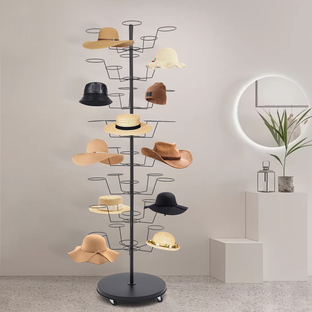 Hat Rack, Freestanding Hat Display Stand, 8-tier Hat Holders