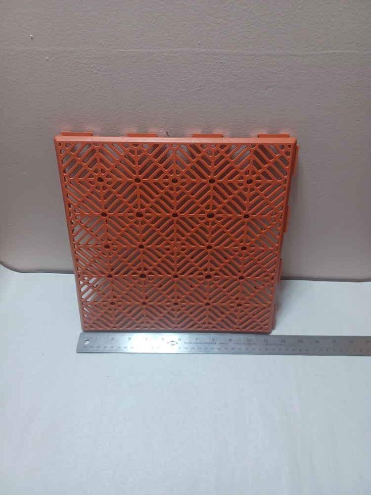 10 Piece Interlocking Snap Pathway Walkway Patio Tile Mats Red Orange