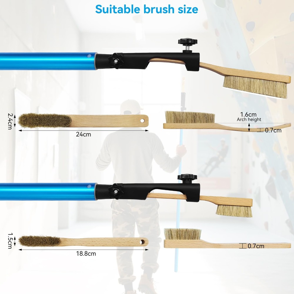 Stick Clip Rock Climbing Brush with Extendable Pole| Angle Adjustable Boulder...