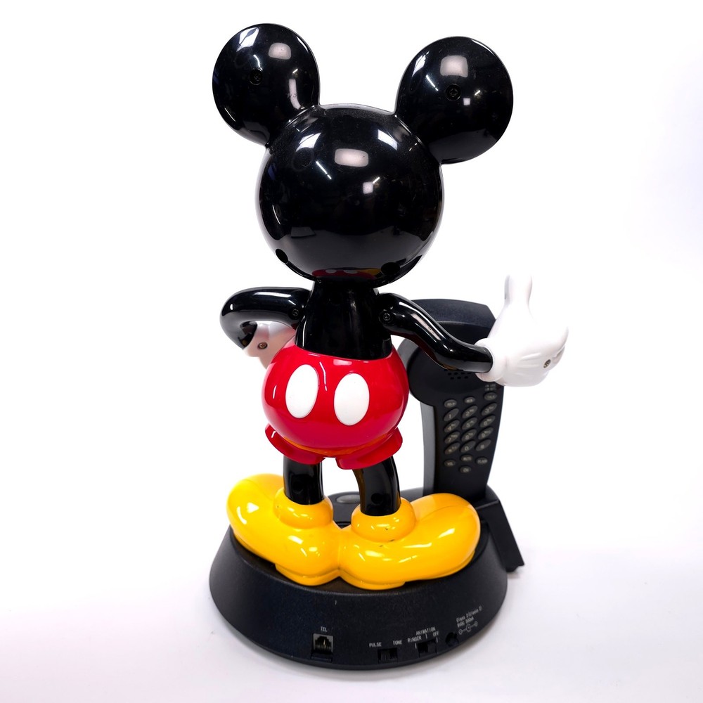 Vintage Mickey Mouse Animated Talking Cordless Phone Untested No Cord