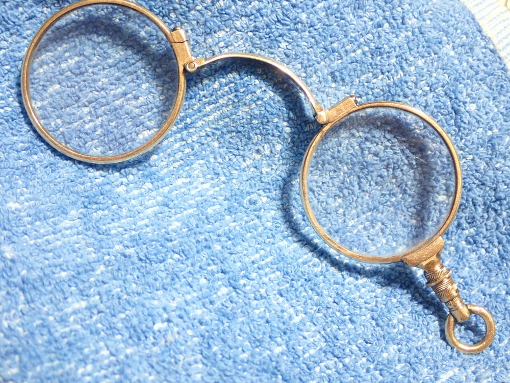 SOLID 15K GOLD 1820'S SIGNED "DIXIE" PLAIN FOLD-OUT GEORGIAN STYLE LORGNETTE!
