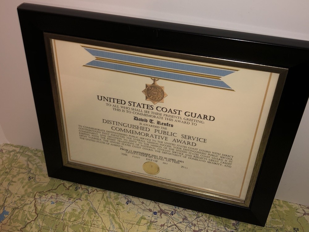 USCG DISTINGUISHED PUBLIC SERVICE COMMEMORATIVE AWARD CERTIFICATE Type-1