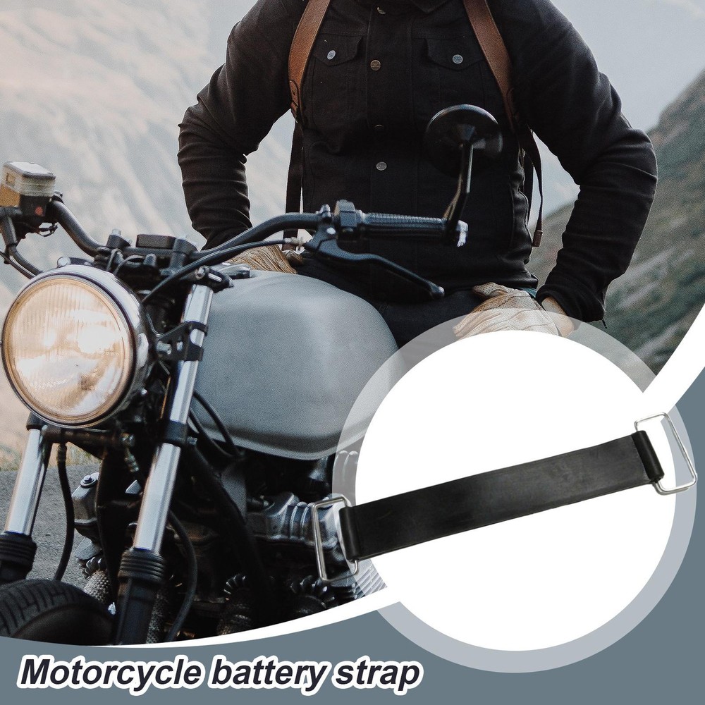 2Pcs Motorcycle Rubber Battery Strap Holder Belt Battery Box Fixed Strap