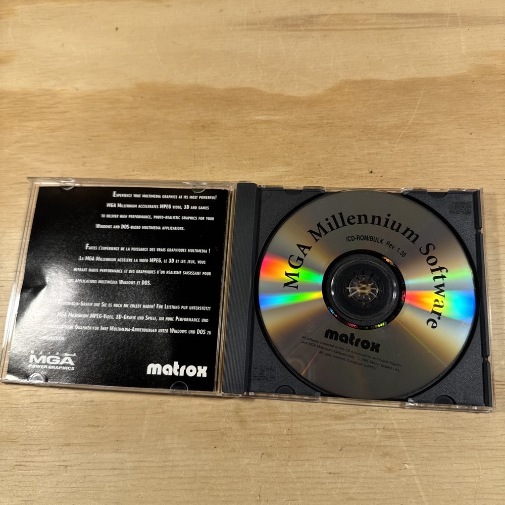Matrox MGA MILLENNIUM SOFTWARE CD-ROM DISC Windows