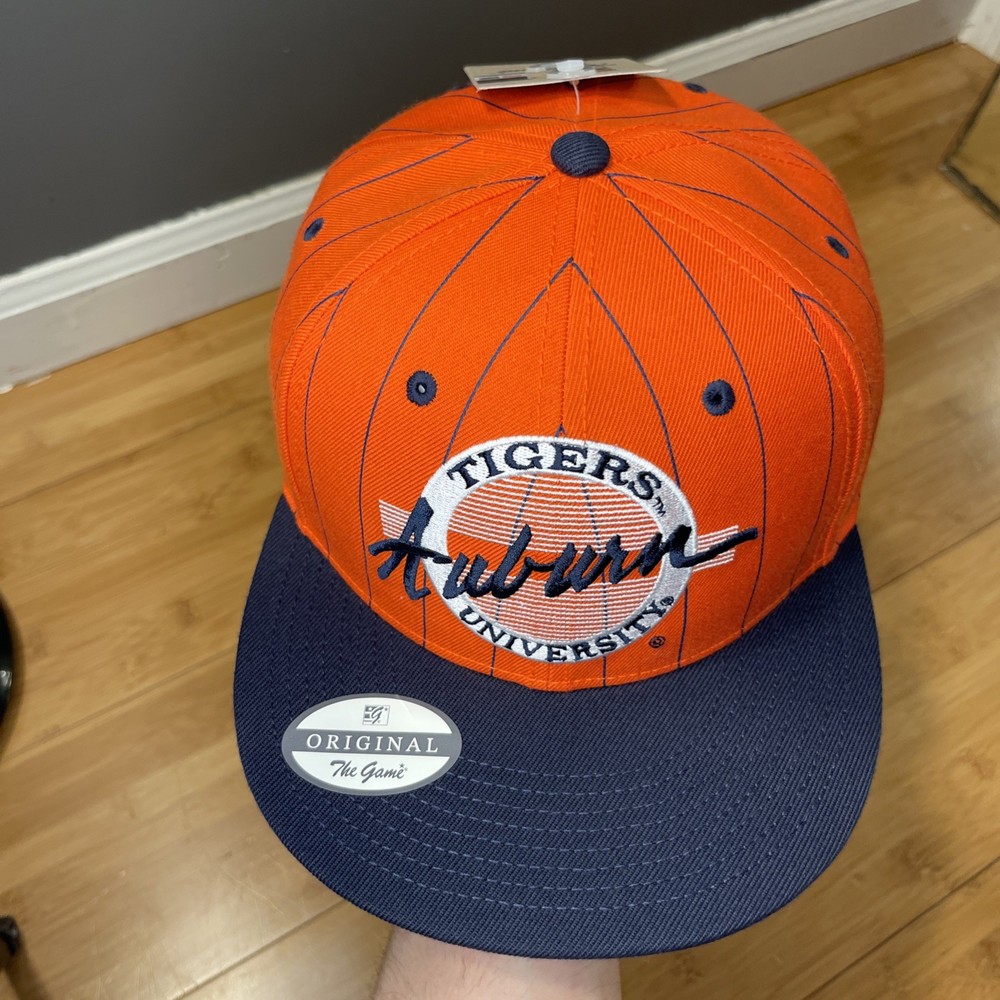 The Game Auburn Tigers Circle Logo Pinstripe Retro Script Snapback Hat War Eagle