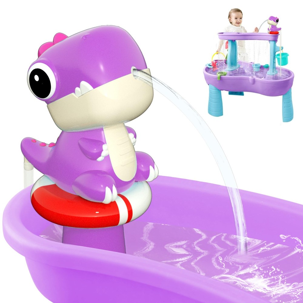 inzerwudi Dinosaur Water Table Pump Continuous Flow - Small to Medium, Purple