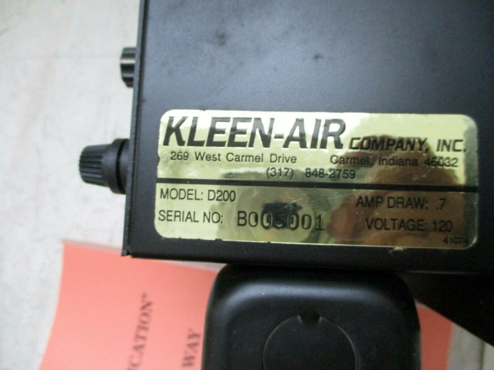 KLEEN AIR MODEL D200 OXY GEN PURIFICATION NOS FREE SHIPING