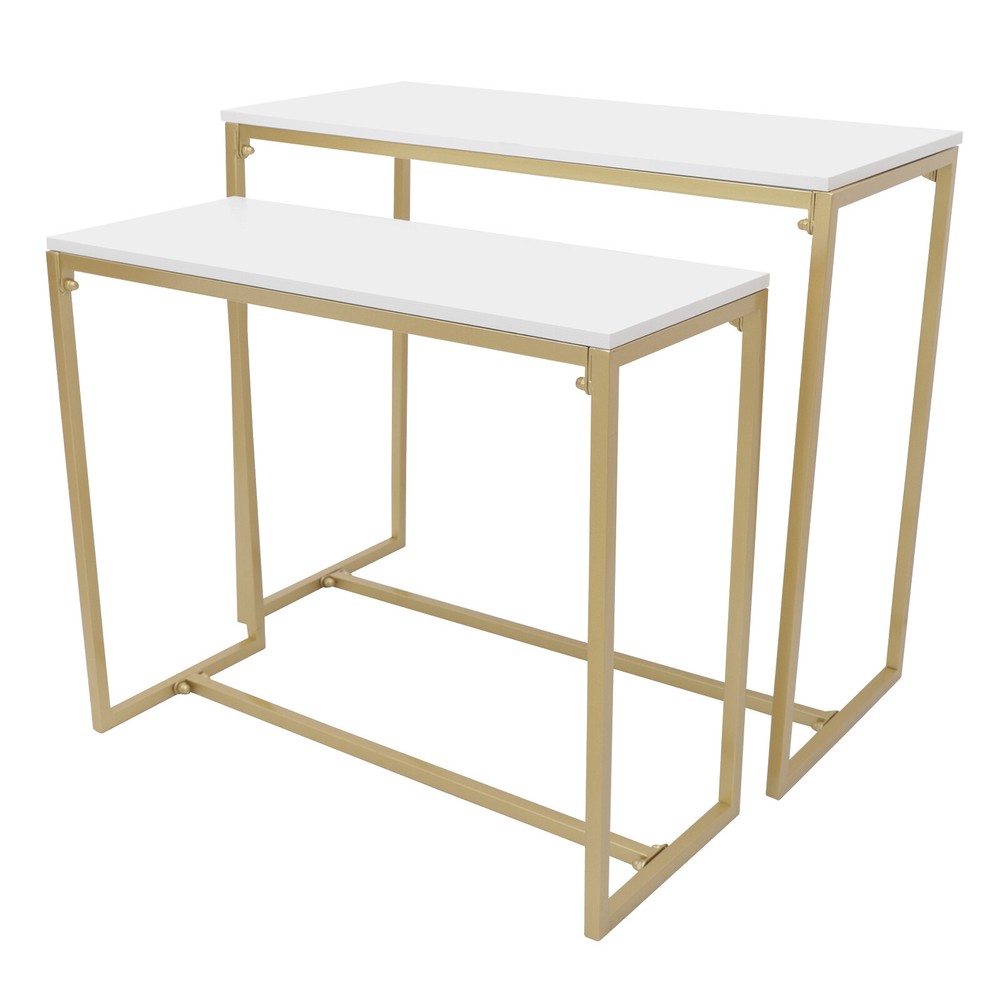 Metal Shoe Handbag Display Stand Nesting Tables 2 Piece Set Display Riser Shelf