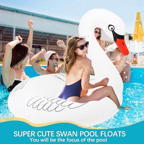 Swan Inflatable Pool Floats, Large Pool Float Water Floaties for Adults, 1