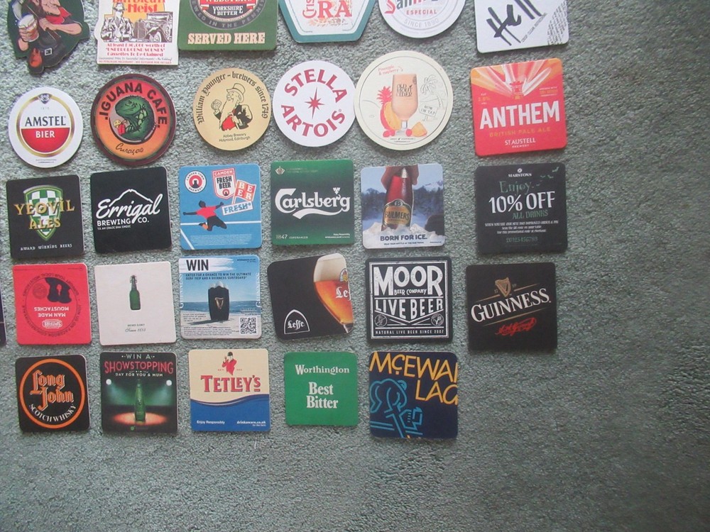 54 x Beer Mats, Coasters - ALL DIFFERENT