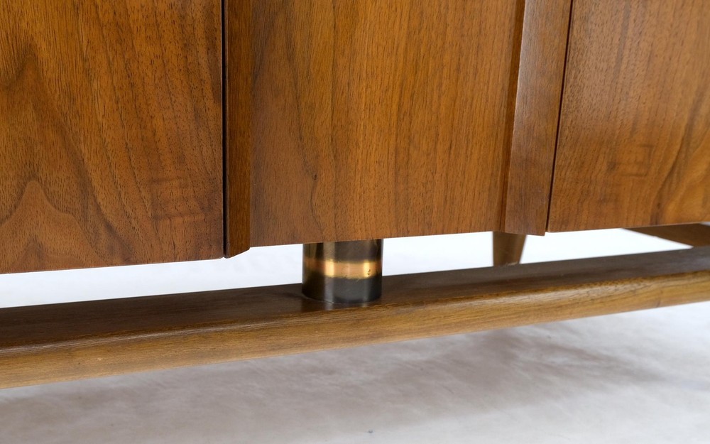 Mid-Century Modern Walnut Two Doors Floating Base Small Petit Credenza Mint