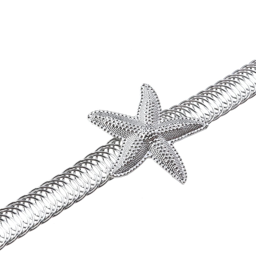 2 PCS Silver Starfish Curtain Tiebacks Adjustable Tie Back Holders Buckles