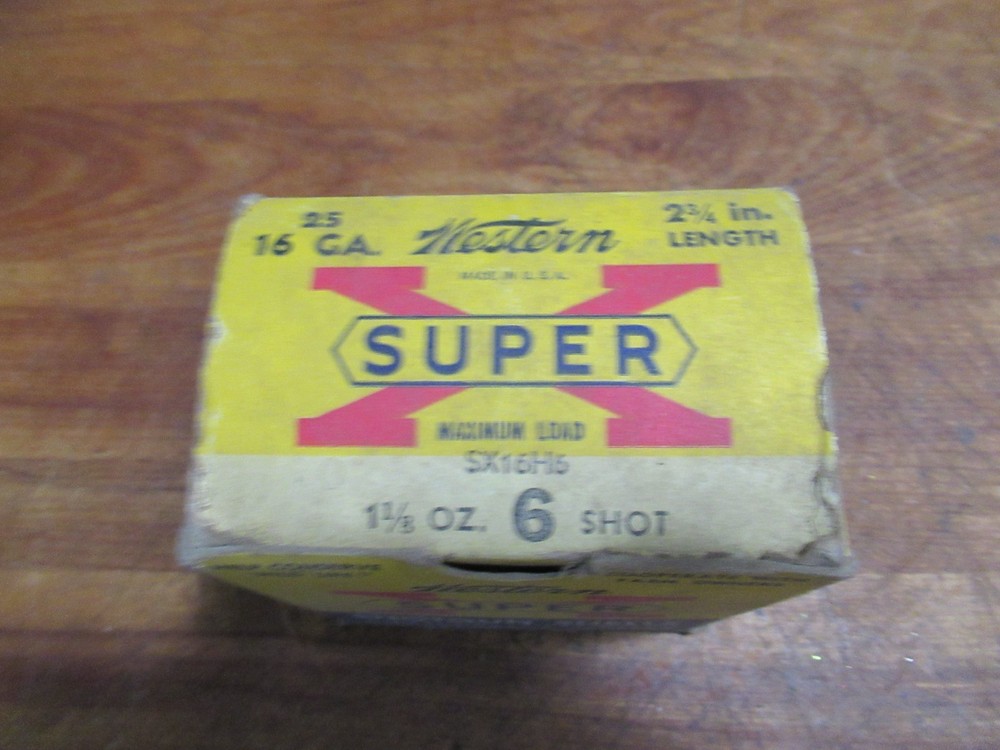 VINTAGE Empty Box WESTERN SUPER X 16 GA SHELLS