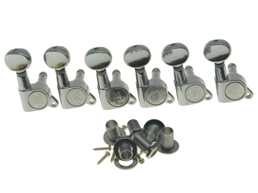 Wilkinson Mini Oval Button E-Z-LOK Post Guitar Tuners Tuning Keys Chrome
