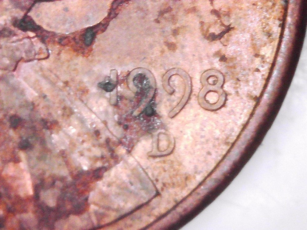 1998-D Lincoln Memorial Cent - Lamination error