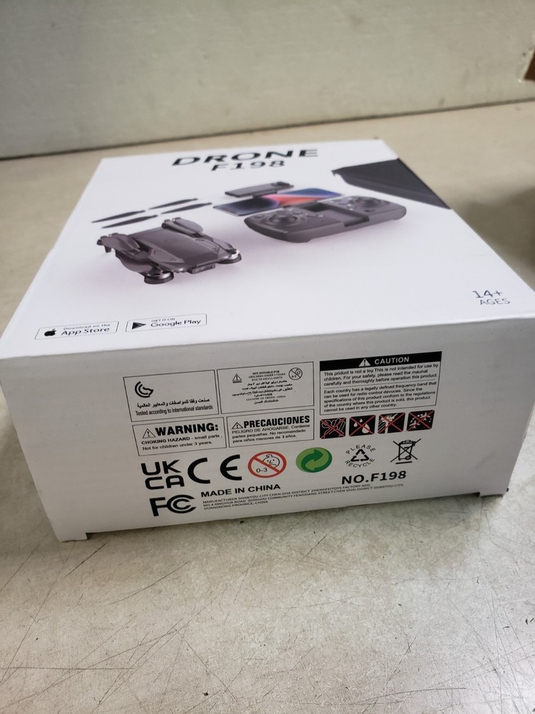 Drone F198 Foldable Mini Camera Drone W/ Controller/Phone Mount