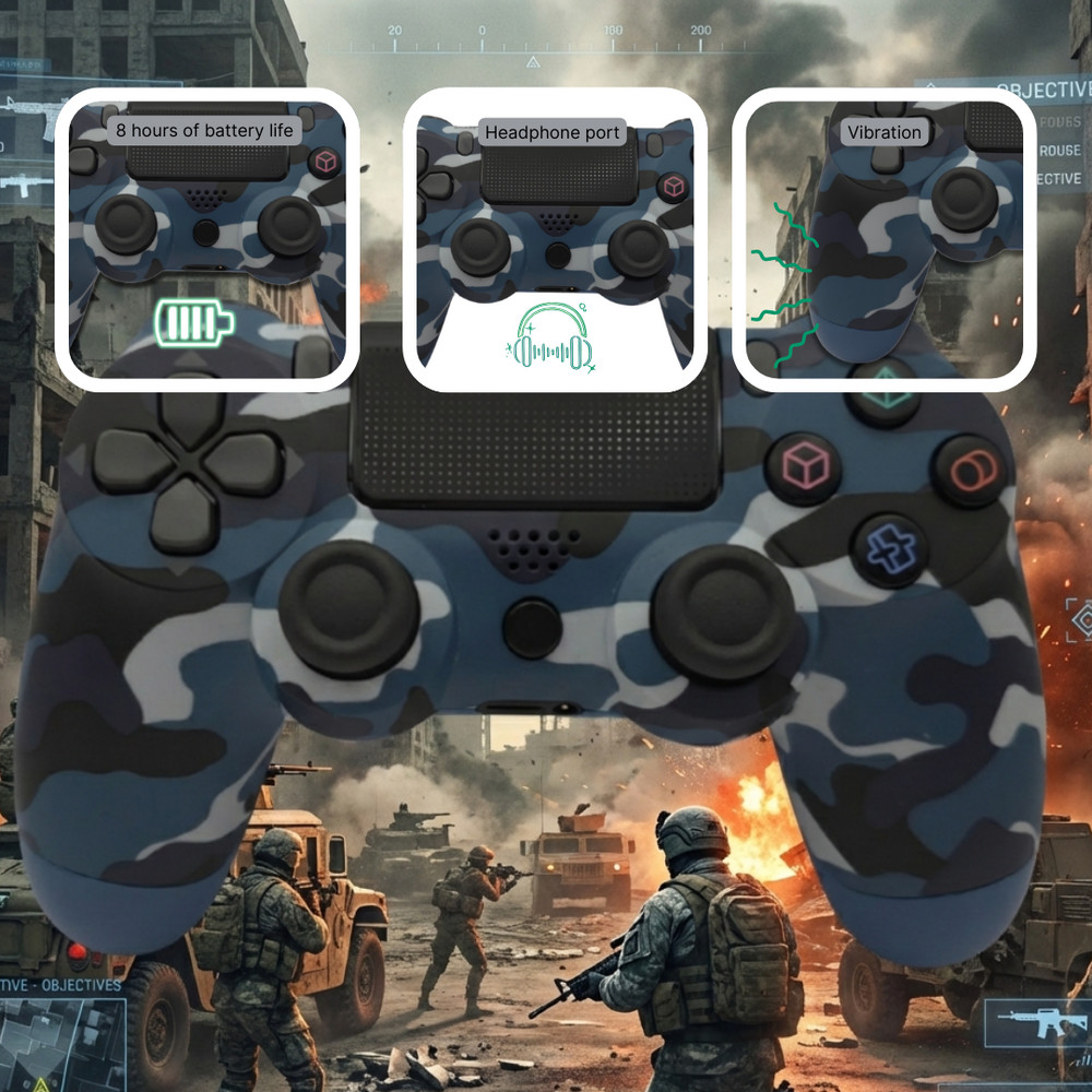 Universal Wireless Game Controller – Blue Camo Edition – Bluetooth Gamepad