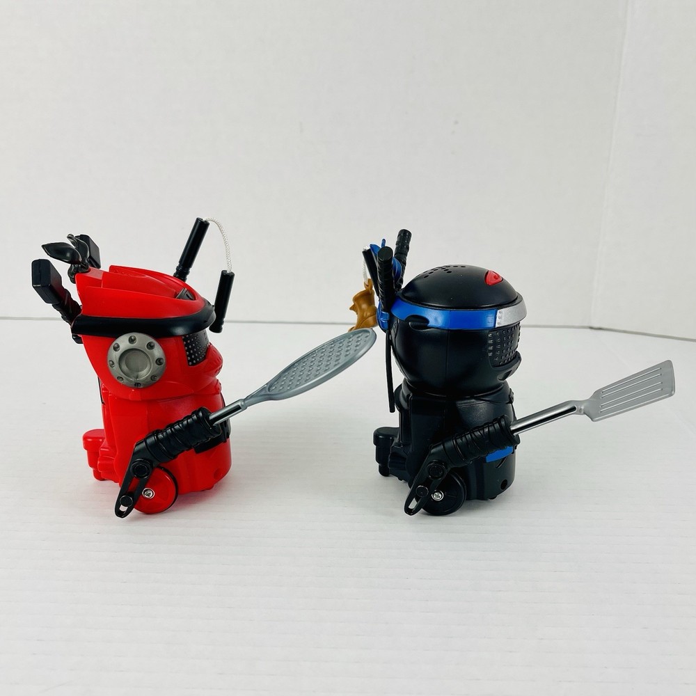Ninja Bots Hilarious Battling Robots Red and Black Bots Tested & Work See Video