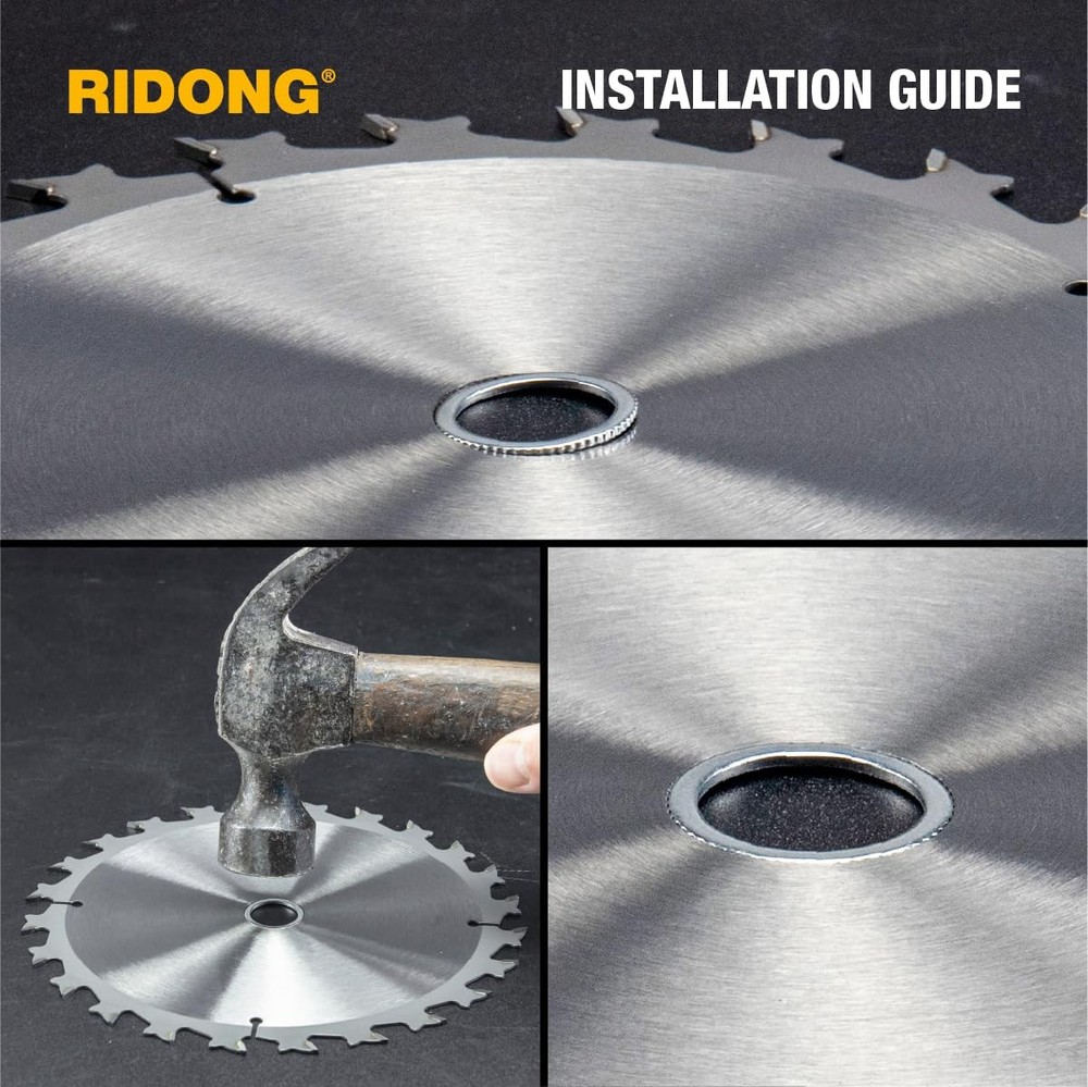 Saw Blade Bushing Set Adapter Ring, Reduction Ring Combo, Silver